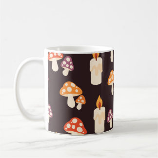Canecas de Café Velas e Cogumelos