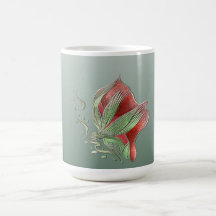 Canecas de café vermelhas e verdes elegantes