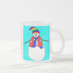 CANECAS DE CAFÉ - VIDRO DE FOSCO - BONECO DE NEVE