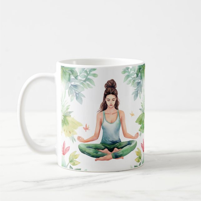 Canecas de café zen com desenhos de yoga (Esquerda)