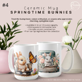 Canecas de Cerâmica Coelhinhos da Primavera #4