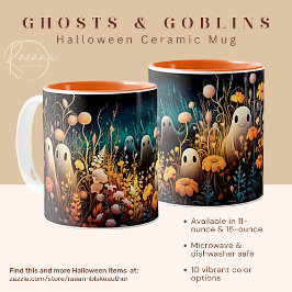 Canecas de Cerâmica de Halloween com Fantasmas e D