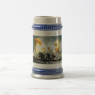 Canecas de cerveja e canecas completas do bordo do