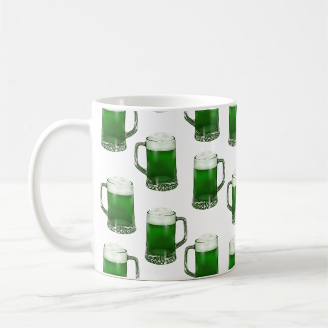 Canecas de Cerveja Verde - Mug de Café Branco (Esquerda)