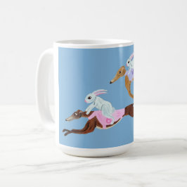 Canecas de coelhos montando Greyhounds