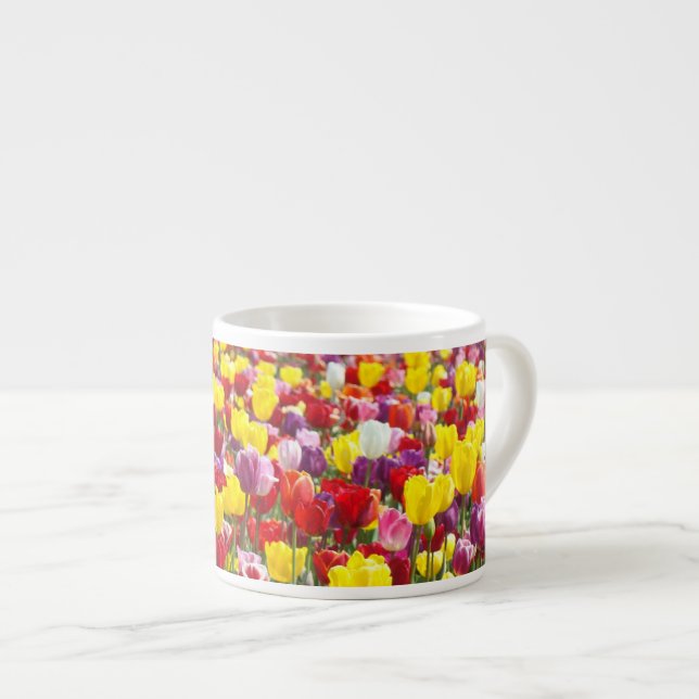 Canecas de Espresso personalizadas Flores de Tulip (Frente Esquerda)