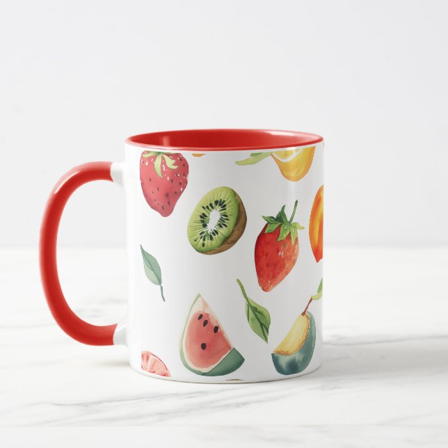 Canecas de Frutas - Caneca de Cerâmica com Design  (Esquerda)