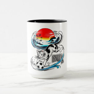 Canecas de Futebol de Gato Presentes para Amantes