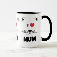 Canecas de gato eu amo mamãe
