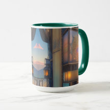 Canecas de Lanterna de Varanda da Cidade Steampunk