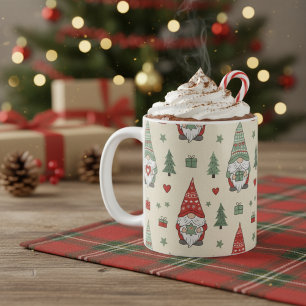 Canecas de Natal Adoráveis com Gnomos – Padrão Aco