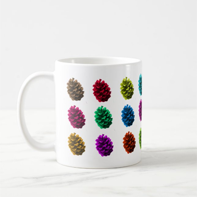 Canecas de Pinhas Coloridas (Esquerda)