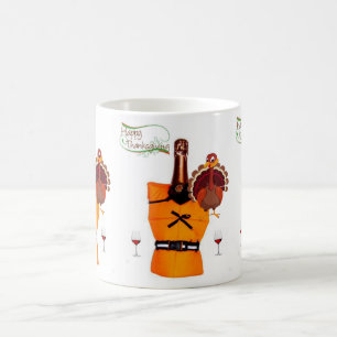 Canecas de vinho do Dia de Ação de Graças Feliz