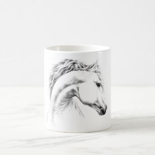 Canecas do desenho de lápis do retrato do cavalo
