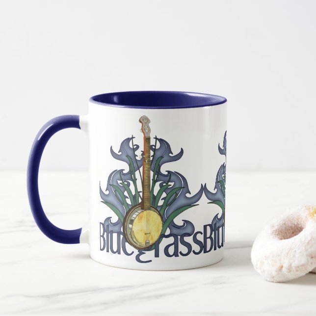 Canecas do design do banjo do Bluegrass (Com Donut)