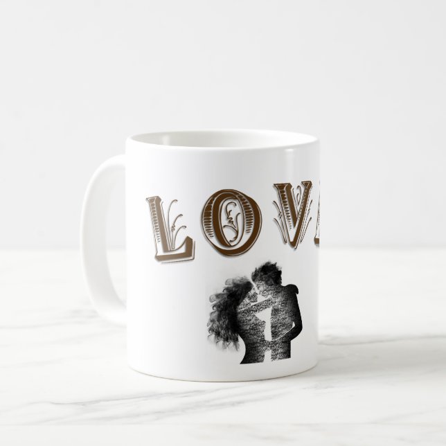 Canecas do dia do amor (Frente Esquerda)