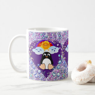 Canecas do Dia dos Namorados Pinguim Corações