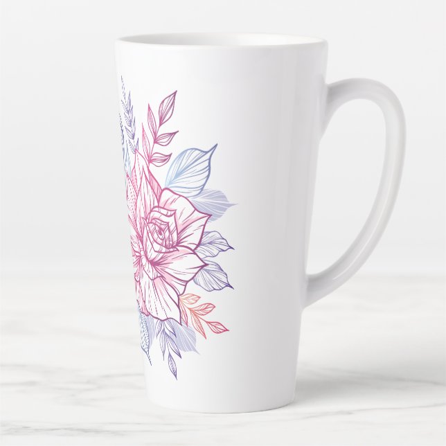 Canecas e chávenas com um buquê de flores (Direita)