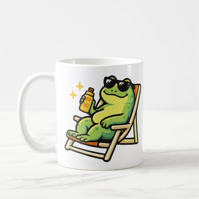 Canecas e chávenas com um sapo na praia (Esquerda)