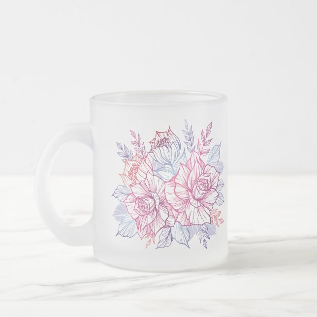 Canecas e xícaras com um buquê de flores (Esquerda)