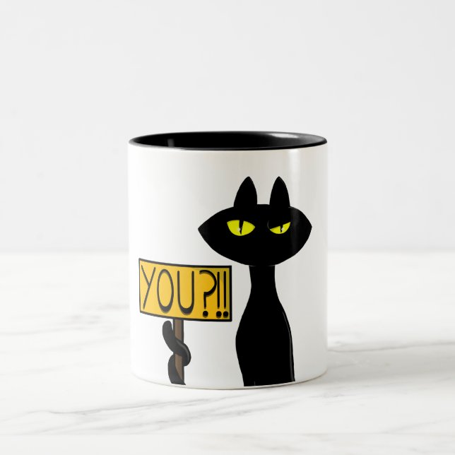 Canecas engraçadas Bad Boogie -O Gato- "Você?!!" (Centro)