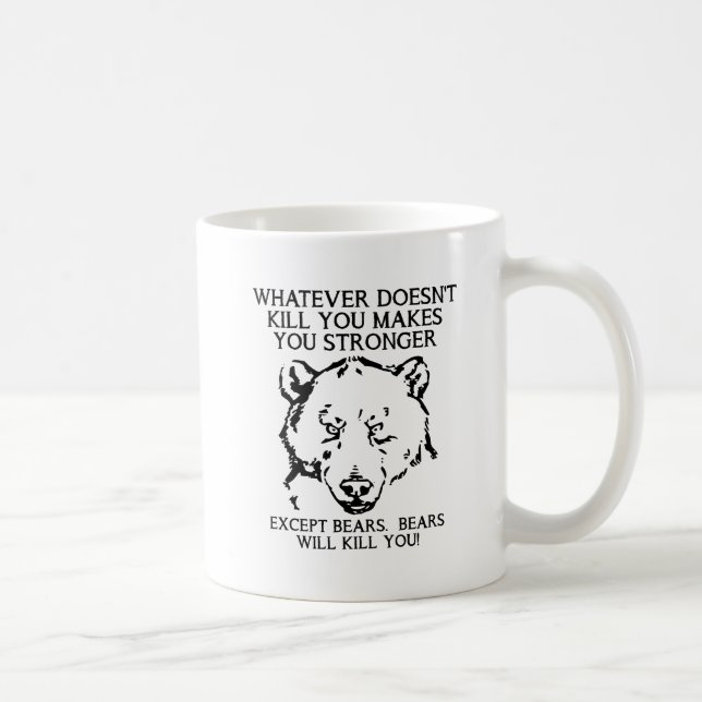 Canecas Engraçadas Ursos Vão Te Matar (Direita)