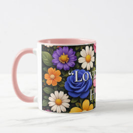 Canecas Florais Coloridas com Citações Personaliza