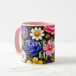 Canecas Florais Coloridas com Citações Personaliza