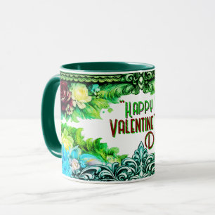 Canecas Florais do Dia dos Namorados com Texto Per