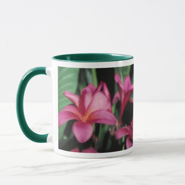 Canecas havaianas da orquídea & do Plumeria (Esquerda)