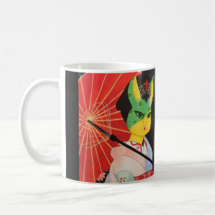 Canecas loucas de Japão do gato