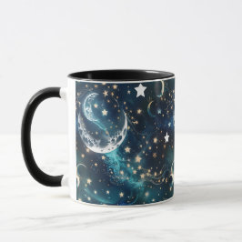 Canecas – Lua Fase Celestial Azul Gélido Luxo Café