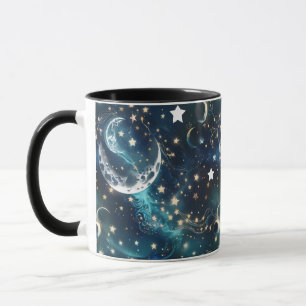Canecas – Lua Fase Celestial Azul Gélido Luxo Café