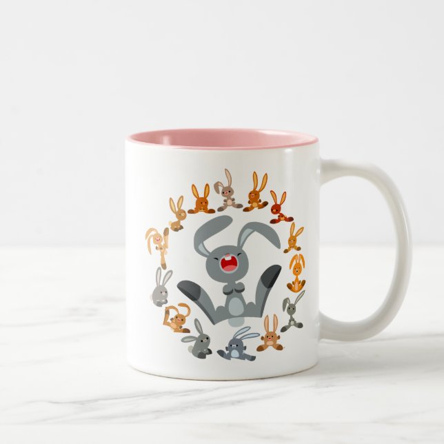 Canecas Mandala Coelhos de Desenho Animado Fofos (Direita)