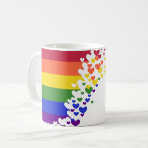 Canecas Personalizadas - Corações da Bandeira LGBT