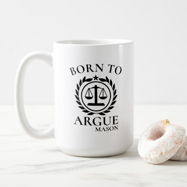 Canecas Personalizadas de Advogado Nascidos para A (Com Donut)