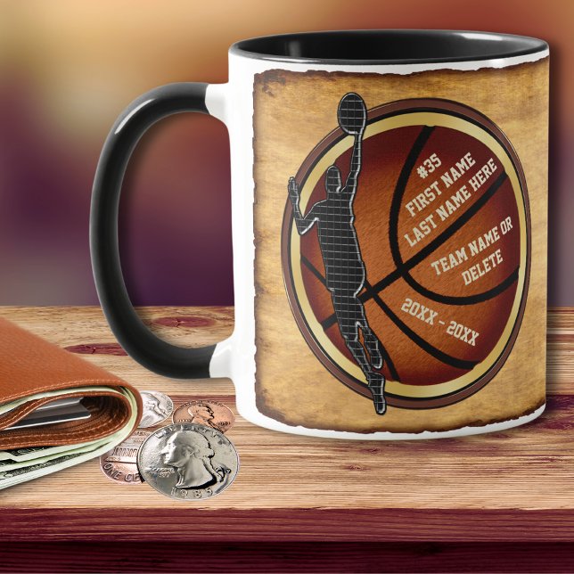 Canecas personalizadas, de basquete para jogadores (Personalized, Basketball Gifts for Coaches, and Players. Gift Ideas for Basketball Team. )