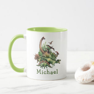 Canecas Personalizadas de Dinossauros na Selva par