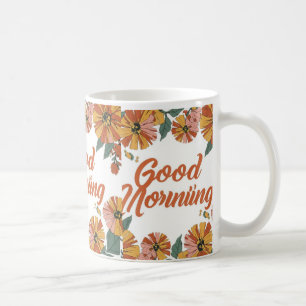 canecas personalizadas ou designs florais bom dia