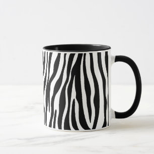 Canecas preto e branco da listra da zebra