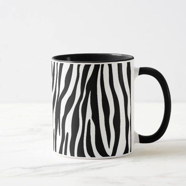 Canecas preto e branco da listra da zebra (Direita)