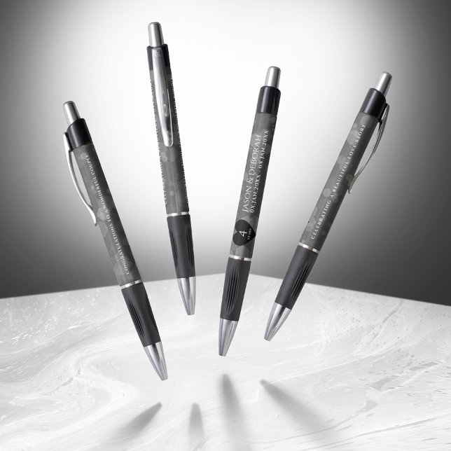 Caneta 4.ª Celebração do Aniversário do Casamento Linen (Elegant 4th Linen Wedding Anniversary Dancing Pens Cover Photo)