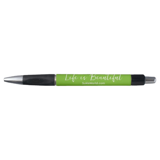 Caneta A vida é um belo blog comercial verde (Frente)
