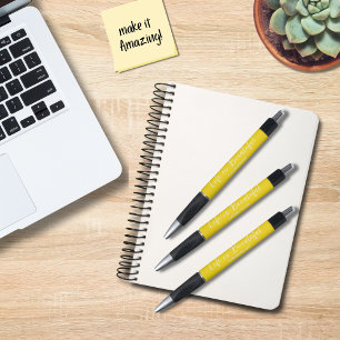 Caneta A vida é um belo slogan de negócios, blogue amarel