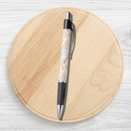 Caneta Abstrato dos arco-íris e flores margaridas colorid