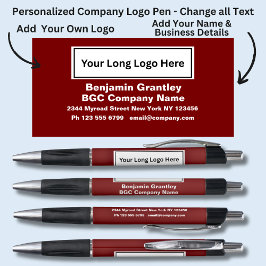 Caneta Adicionar nome de detalhes da empresa, fundo verme