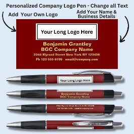 Caneta Adicionar Nome de Detalhes da Empresa, Texto Laran