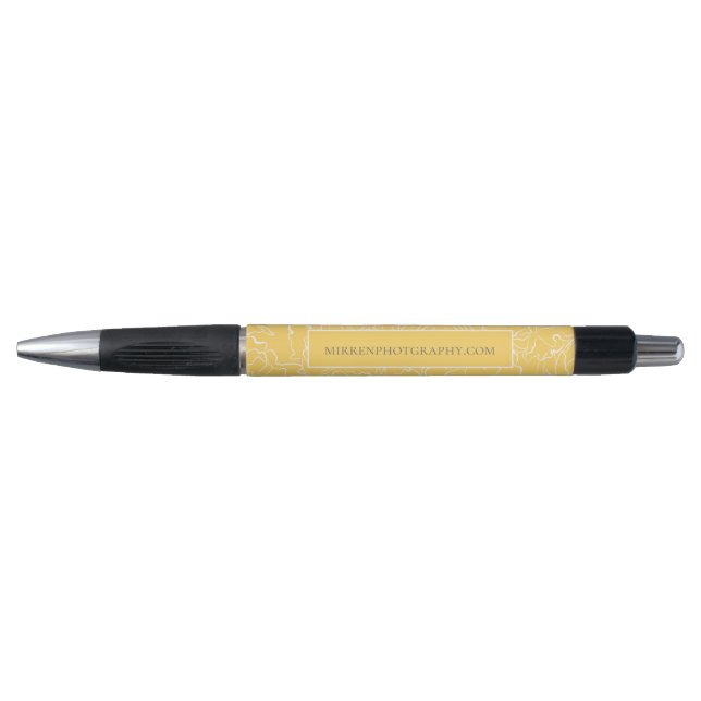 Caneta Amarelo Prado Simplesmente Floral Personalizado (Frente)