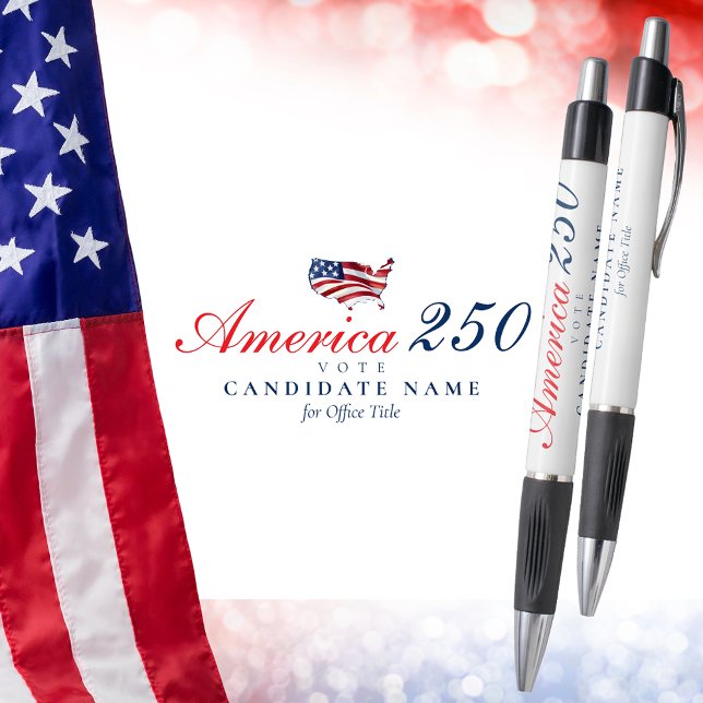 Caneta America 250 Semiquincentennial Keepsake Patriotic (America 250 Semiquincentennial Patriotic Custom Keepsake for Campaign Donors Volunteers Staff Pen)