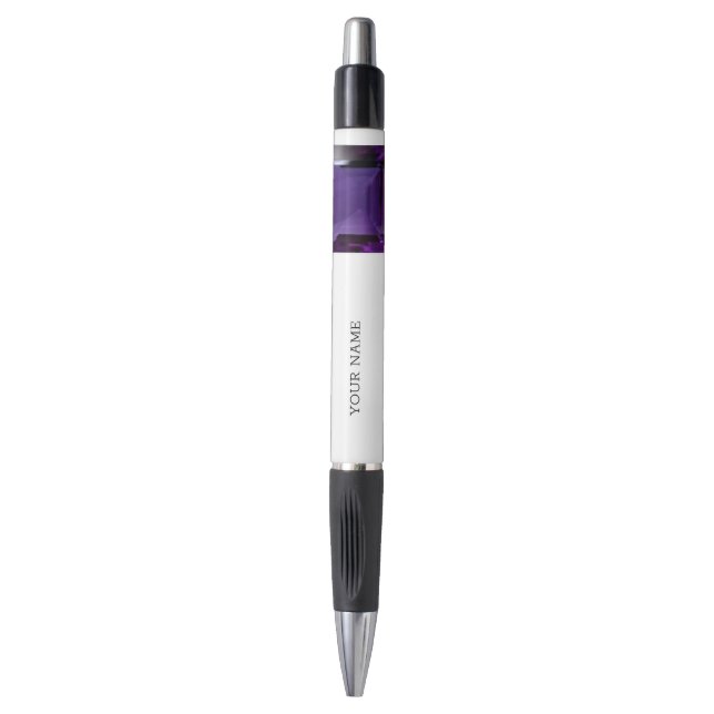 Caneta Ametyst Gemstone Purple (Frente Vertical)